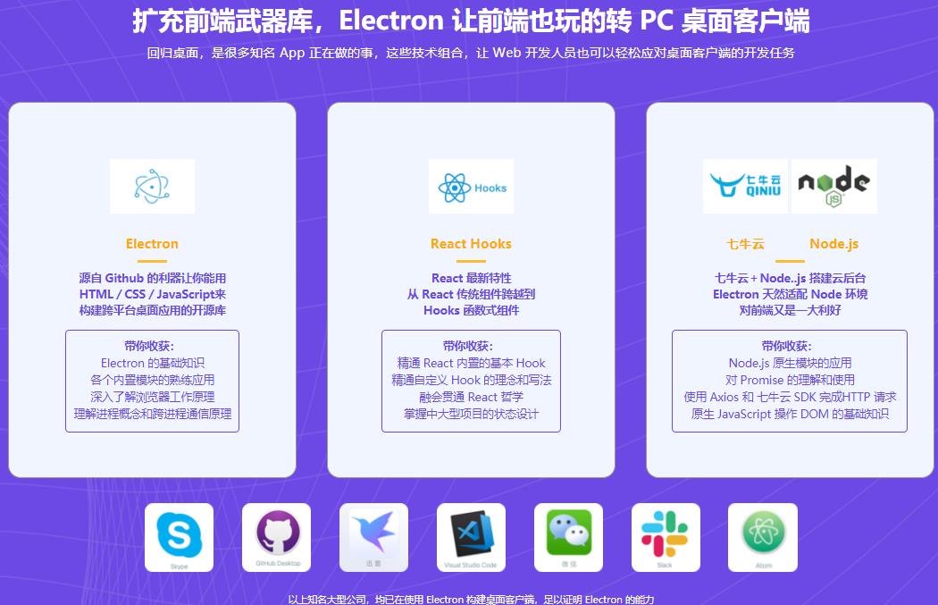 Electron+React+七牛云 实战跨平台桌面应用|完结无密