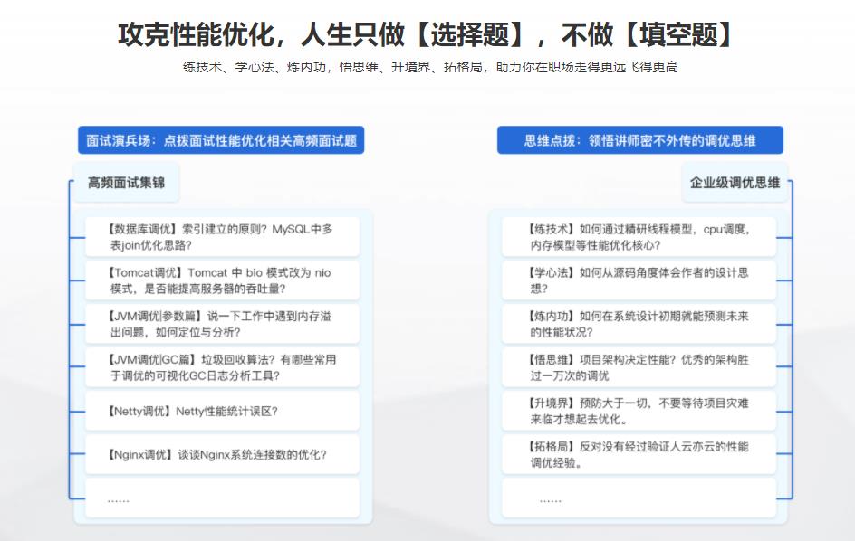 Java性能调优 6步实现项目性能全面升级+面试高频性能问题讲解|完结无密