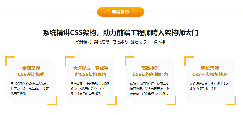 2021必修 CSS架构系统精讲 理论+实战玩转蘑菇街|完结无密