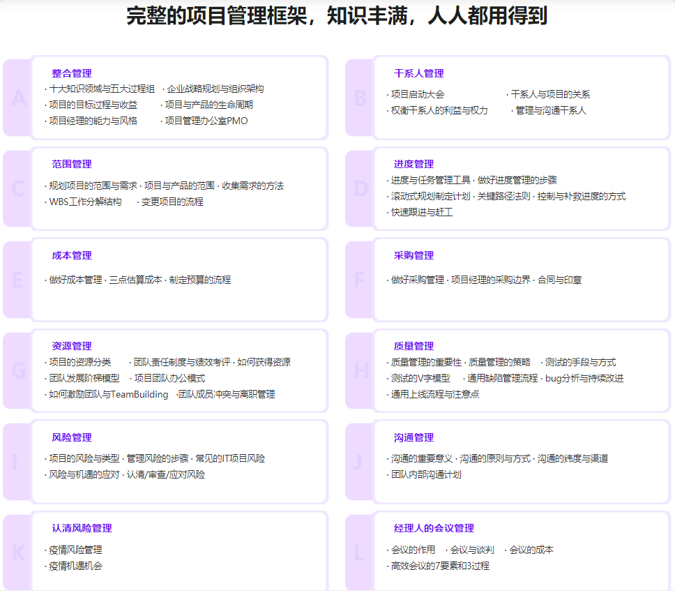 人人都要学的项目管理课，结合项目实践，提升开发者管理能力|完结无密