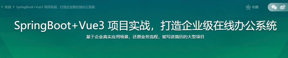 SpringBoot+Vue3 项目实战，打造企业级在线办公系统|完结无密