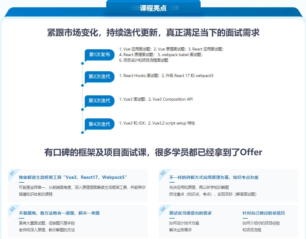 前端框架及项目面试－聚焦Vue3/React/Webpack（最新升级版）